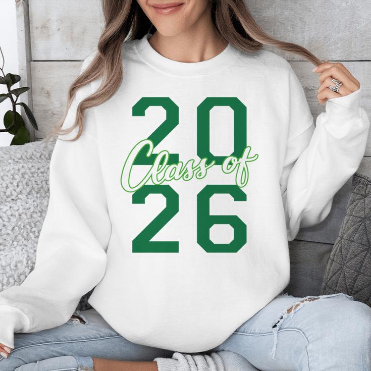 Class Of 2026 Graduation Varsity Green And On The Back Unisex Sweatshirt