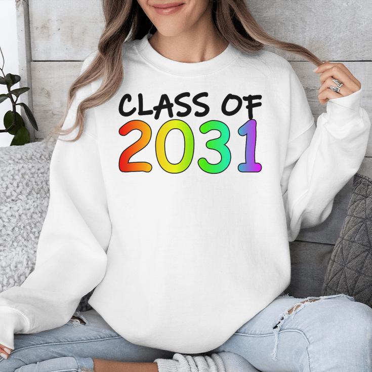 Class Of 2031 Pre-K -12th Grade Hand Prints Space Graduation Unisex Sweatshirt