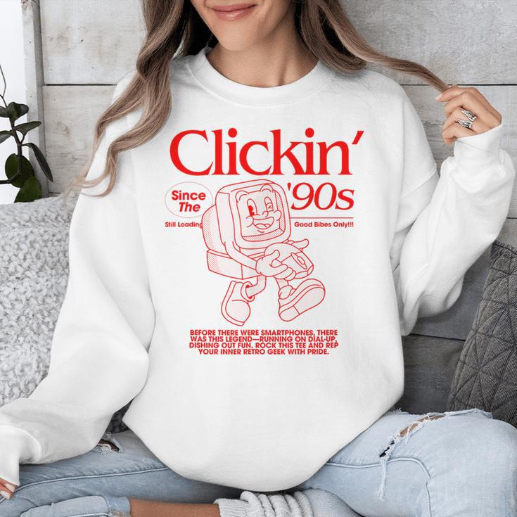 Clickin' Since The 90s Retro Computer Nostalgia Unisex Sweatshirt