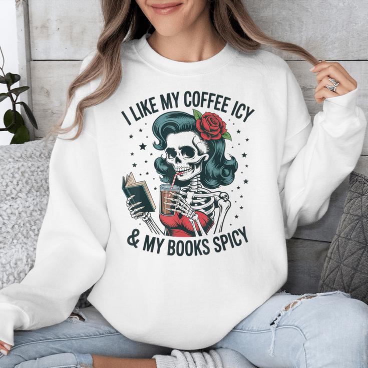 I Like My Coffee ICY & My Books Spicy For Book Lovers Unisex Sweatshirt