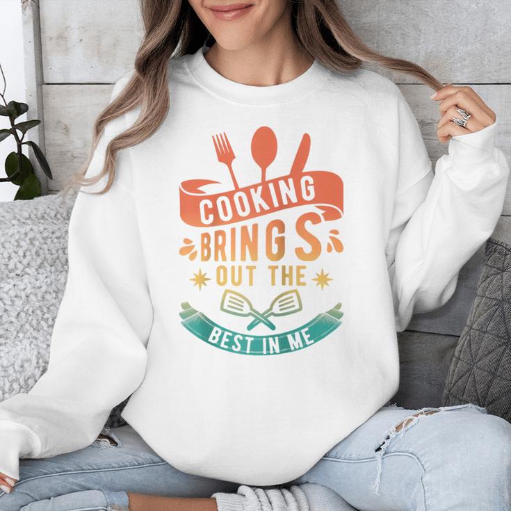 Cooking Brings Out The Best In Me Crafting Flavorful Memory Raglan Baseball Tee Unisex Sweatshirt