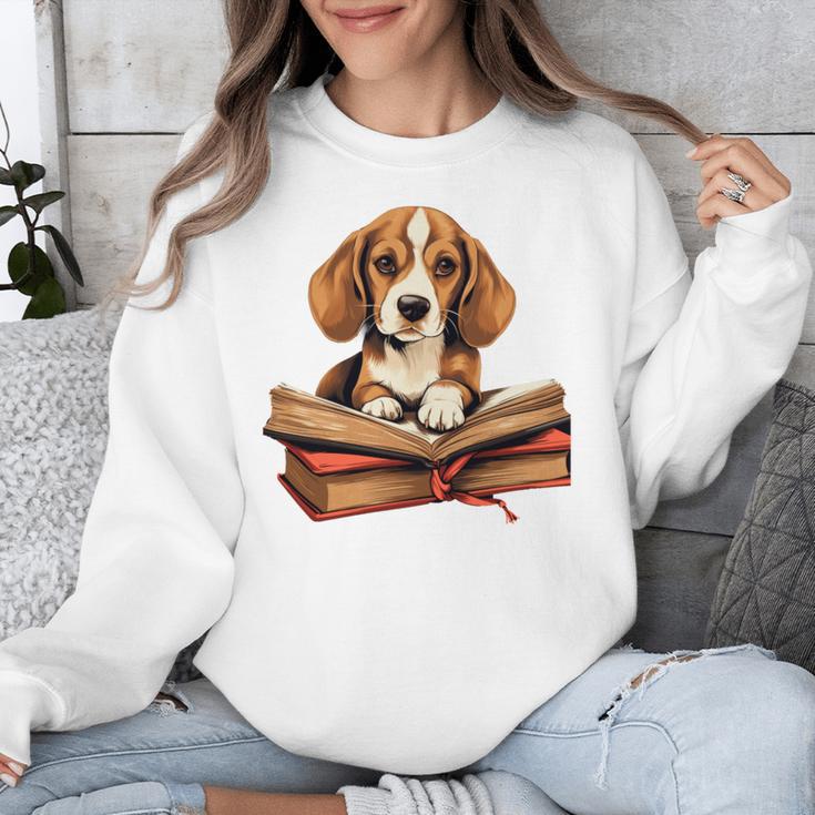Cute Dog Beagle Reading Book Unisex Sweatshirt Cute Dog Beagle Reading Book Unisex Sweatshirt