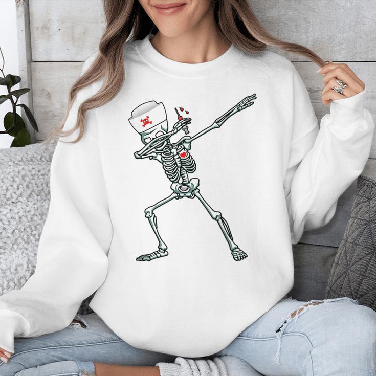 Dabbing Skeleton Nurse Halloween Graduation Unisex Sweatshirt