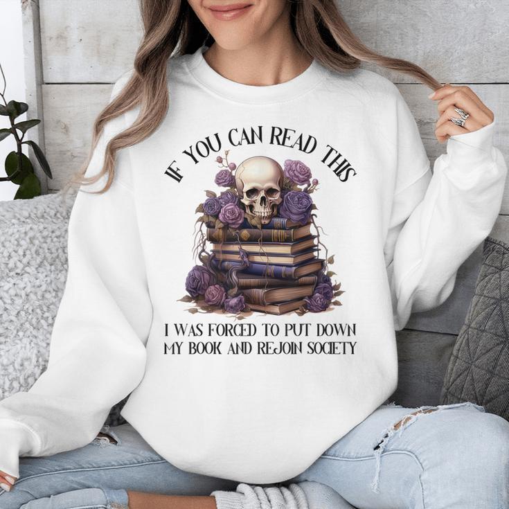 Dark Romance Merch I Put Down My Book Lover Spicy Skeleton Unisex Sweatshirt