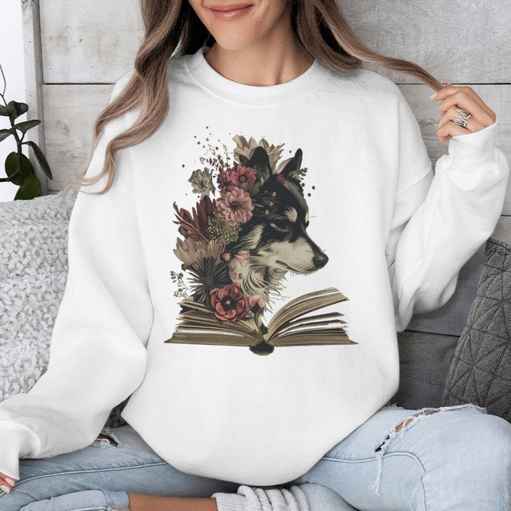 Dog Book Flower Unisex Sweatshirt