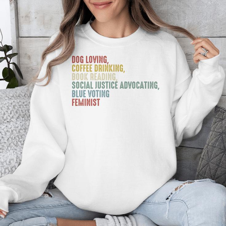 Dog Loving Coffee Drinking Book Reading Social Justice Unisex Sweatshirt