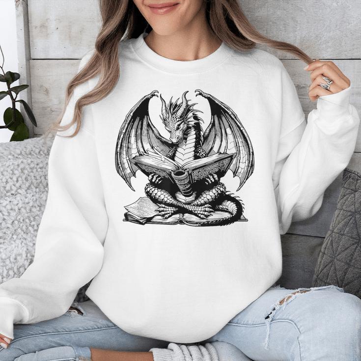 Dragon Reading Book Bookworm Books Dragon Lover Learning Unisex Sweatshirt Dragon Reading Book Bookworm Books Dragon Lover Learning Unisex Sweatshirt