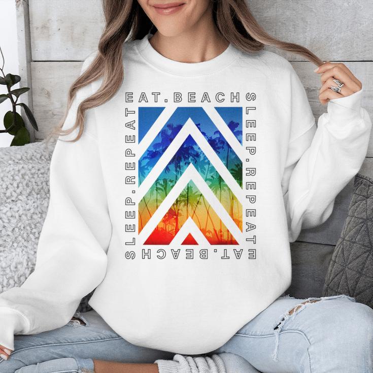 Eat Beach Sleep Repeat Summer Vacation Graduation Tees Men Women Kids Unisex Sweatshirt