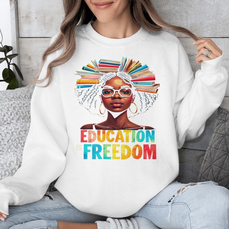 Education Is Freedom Afro Books Unisex Sweatshirt