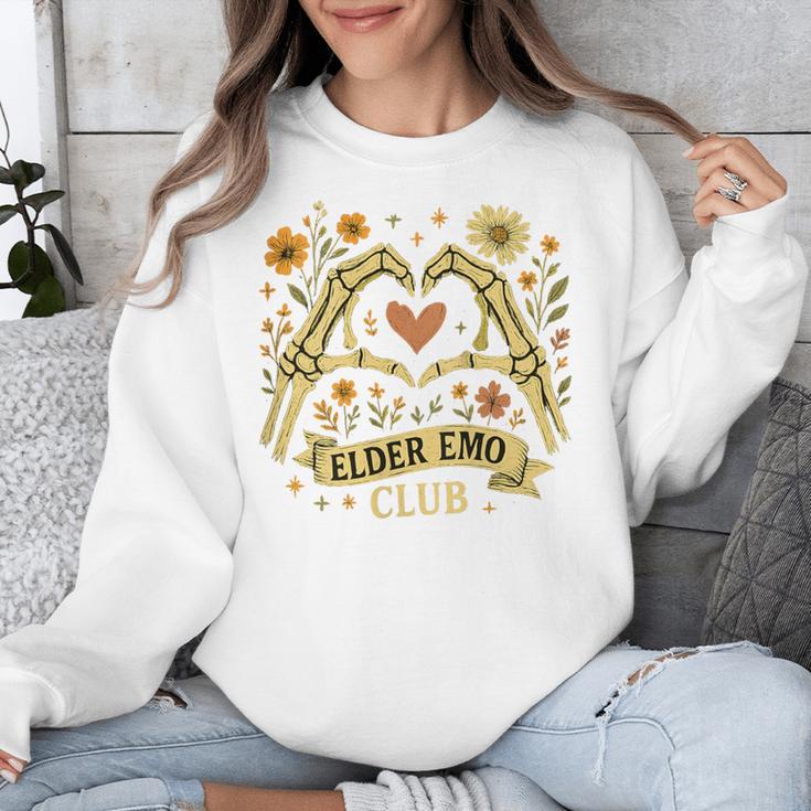 Elder Emo Club Skeleton Hands Heart Nostalgia Unisex Sweatshirt