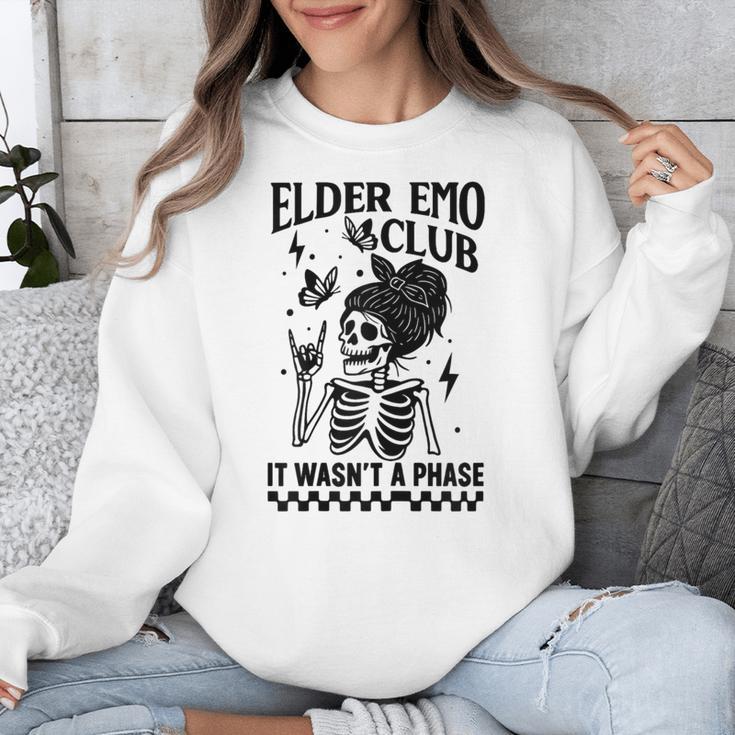 Elder Emo Club Skeleton Nostalgia It Wasn't a Phase Mom Unisex Sweatshirt