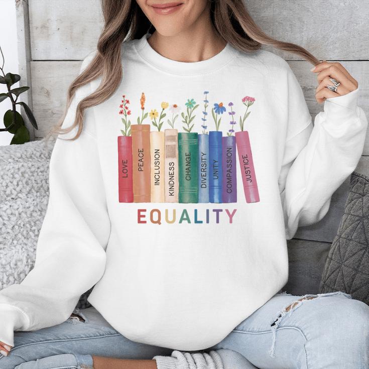 Equality Flower Books Equal Rights Social Justice Feminist Unisex Sweatshirt