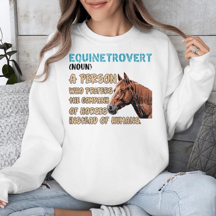 Equinetrovert Definition Equine Horse Riding Introvert Unisex Sweatshirt