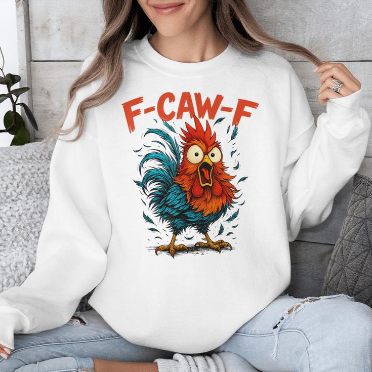 F-Caw-F Rooster F Awk F Chicken Coffee Romance Books Lover Unisex Sweatshirt