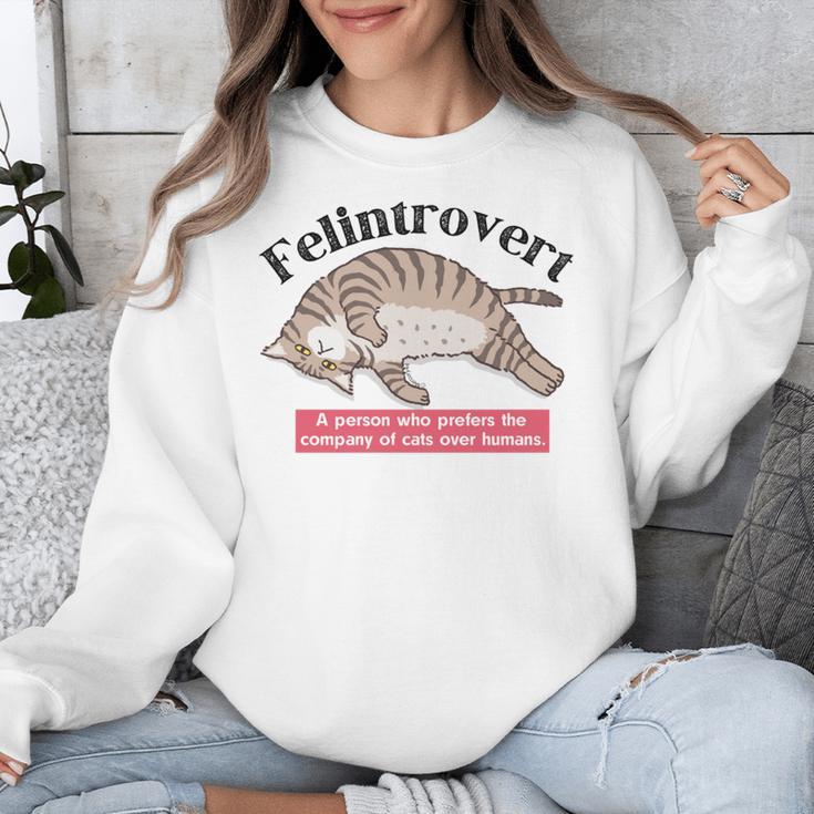 Felinetrovert CAT Lover Kitten CATS Funny Meme Introvert Pet Unisex Sweatshirt
