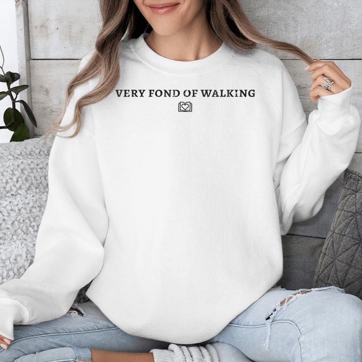 Very Fond Of Walking Book Lover Mom Walking Unisex Sweatshirt