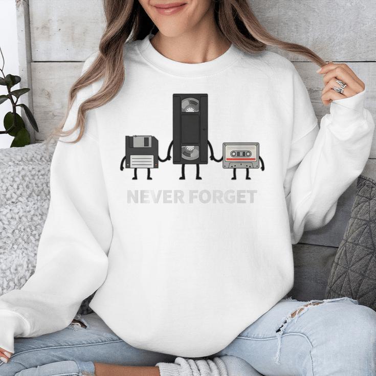 Never Forget Retro Nostalgia Tapes Throwback 80s Premium Tri-Blend Unisex Sweatshirt