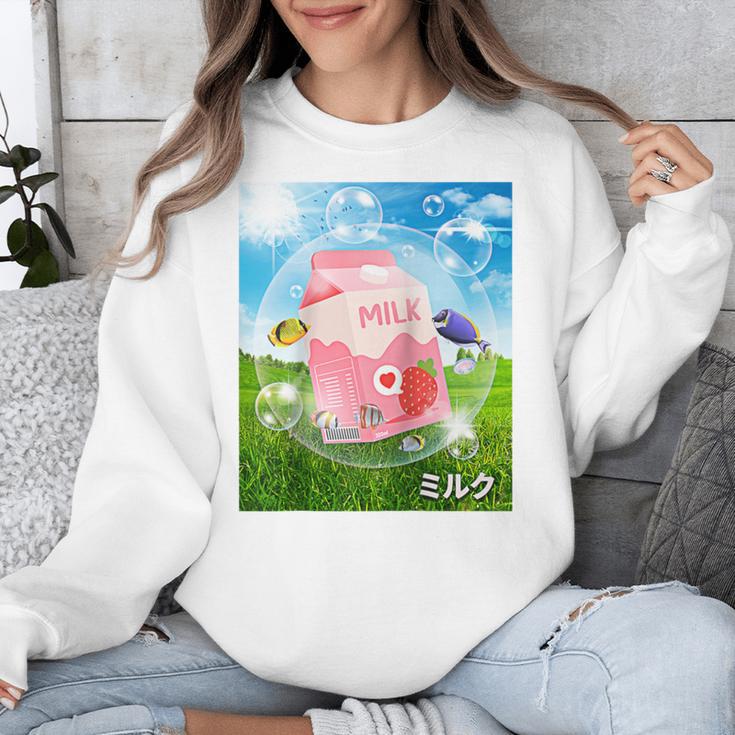 Frutiger Aero Aesthetic Tech Kawaii Strawberry Milk Fishes Raglan Baseball Tee Unisex Sweatshirt Frutiger Aero Aesthetic Tech Kawaii Strawberry Milk Fishes Raglan Baseball Tee Unisex Sweatshirt