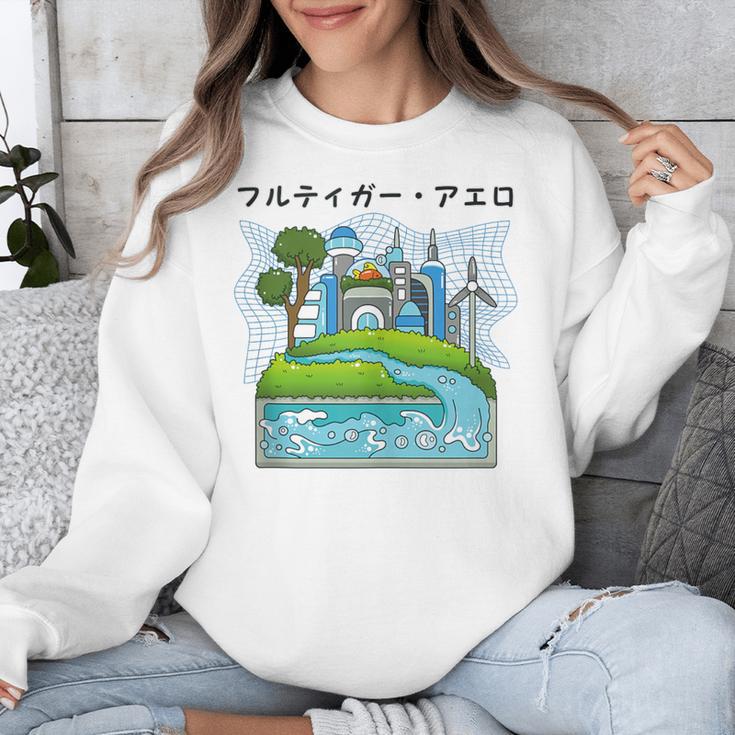 Future City Wind Power Frutiger Aero Y2K Style Ocean Unisex Sweatshirt Future City Wind Power Frutiger Aero Y2K Style Ocean Unisex Sweatshirt
