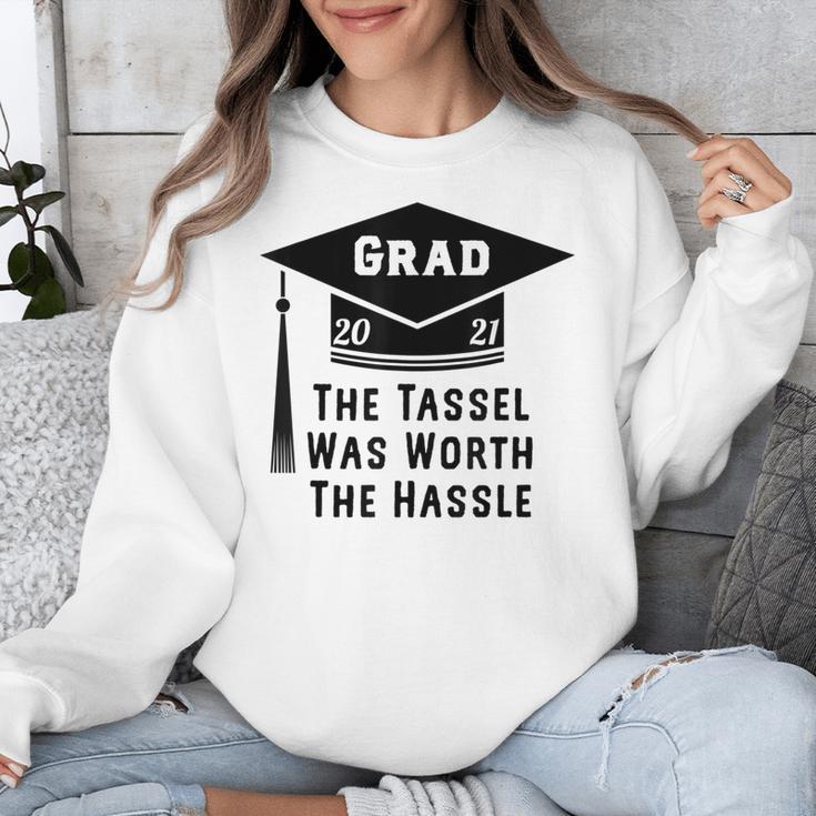 Grad 2021 Graduation Tassel Was Worth The Hassle Unisex Sweatshirt