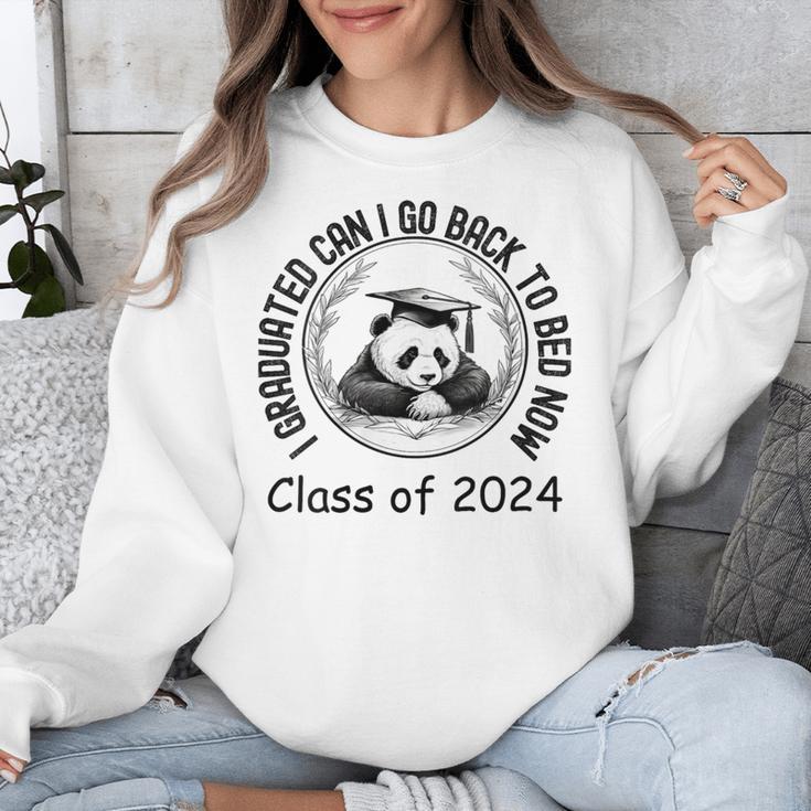 I Graduated Can I Go Back To Bed Now 2024 Graduation Panda Unisex Sweatshirt
