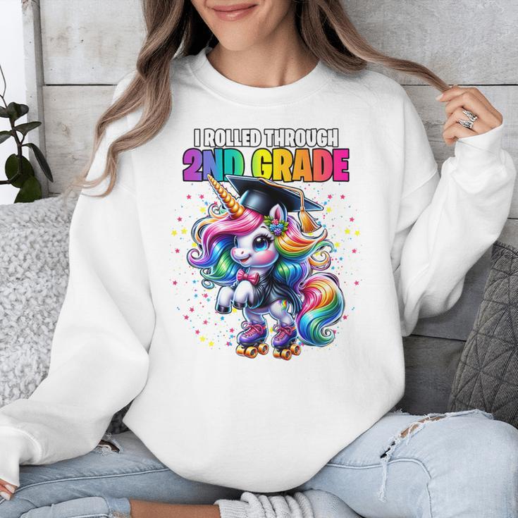 Graduation 2nd Grade Unicorn Roller Skate Girls Grad Unisex Sweatshirt
