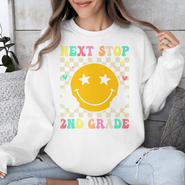 Groovy Next Stop 2nd Grade 1st Grade Graduation 2025 Premium Unisex Sweatshirt