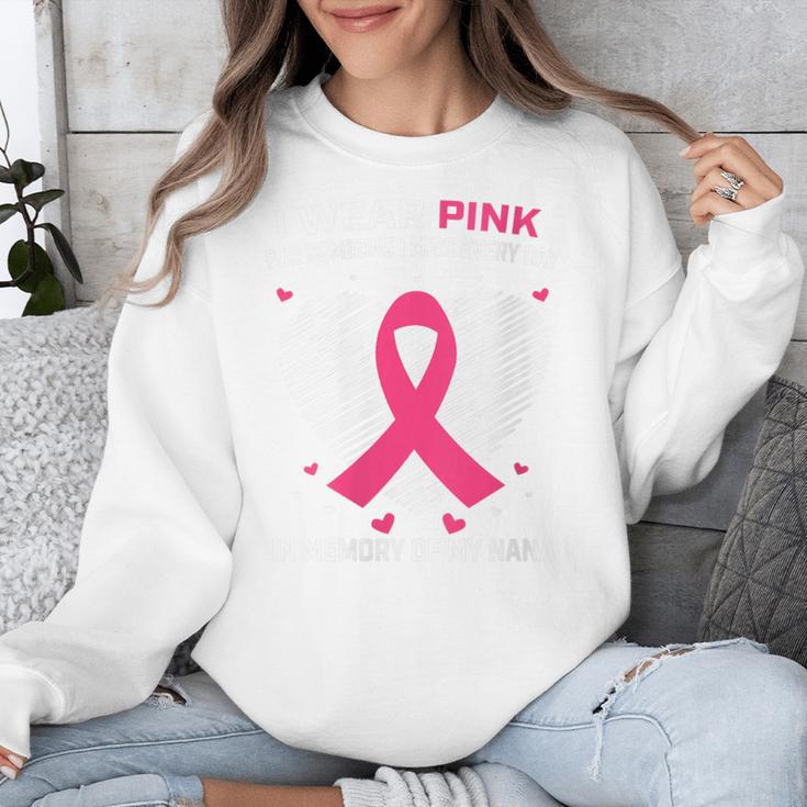 Heart I Wear Pink In Memory Of Nana Breast Cancer Awareness Unisex Sweatshirt Heart I Wear Pink In Memory Of Nana Breast Cancer Awareness Unisex Sweatshirt