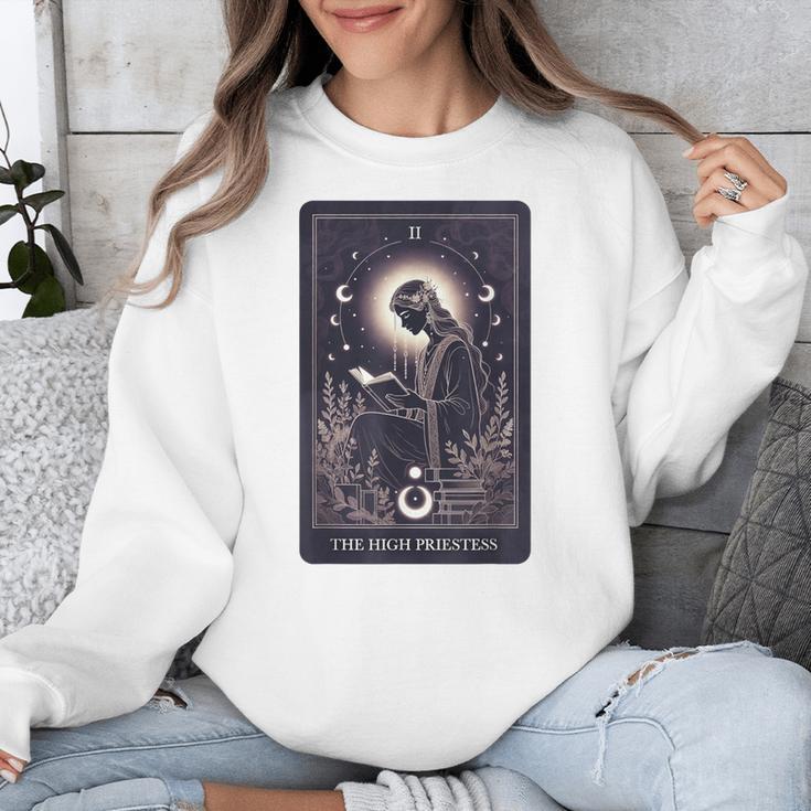 High Priestess Tarot Art Celestial Mystic Book Lover Unisex Sweatshirt High Priestess Tarot Art Celestial Mystic Book Lover Unisex Sweatshirt