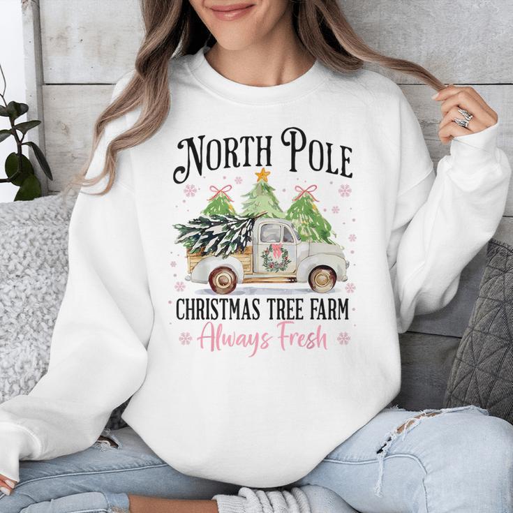 Holiday Scene Nostalgia North Pole Tree Farm Merry Christmas Unisex Sweatshirt Holiday Scene Nostalgia North Pole Tree Farm Merry Christmas Unisex Sweatshirt