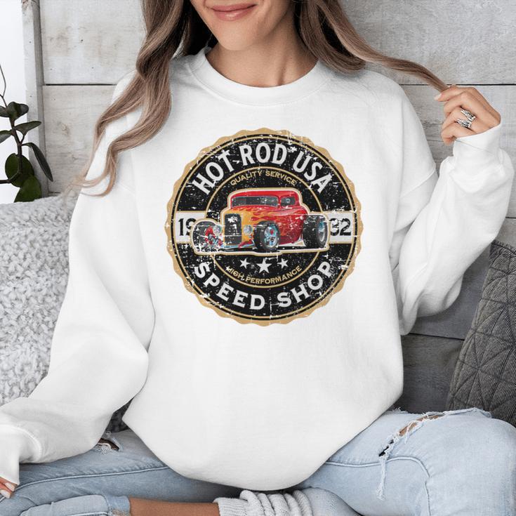 Hotrod Custom Car Automotive Nostalgia Distressed Premium Tri-Blend Unisex Sweatshirt