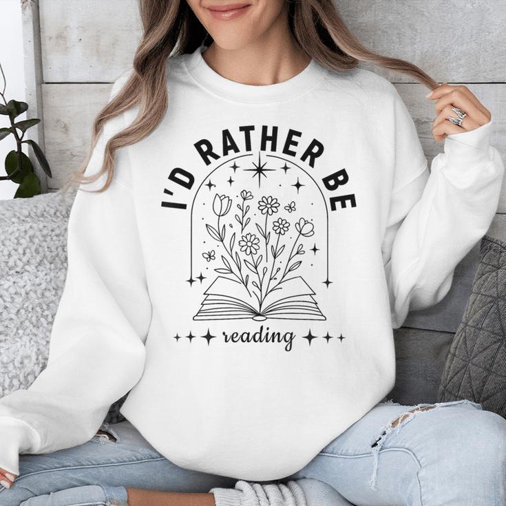 I’d Rather Be Reading Minimal Book Lover Arch Unisex Sweatshirt
