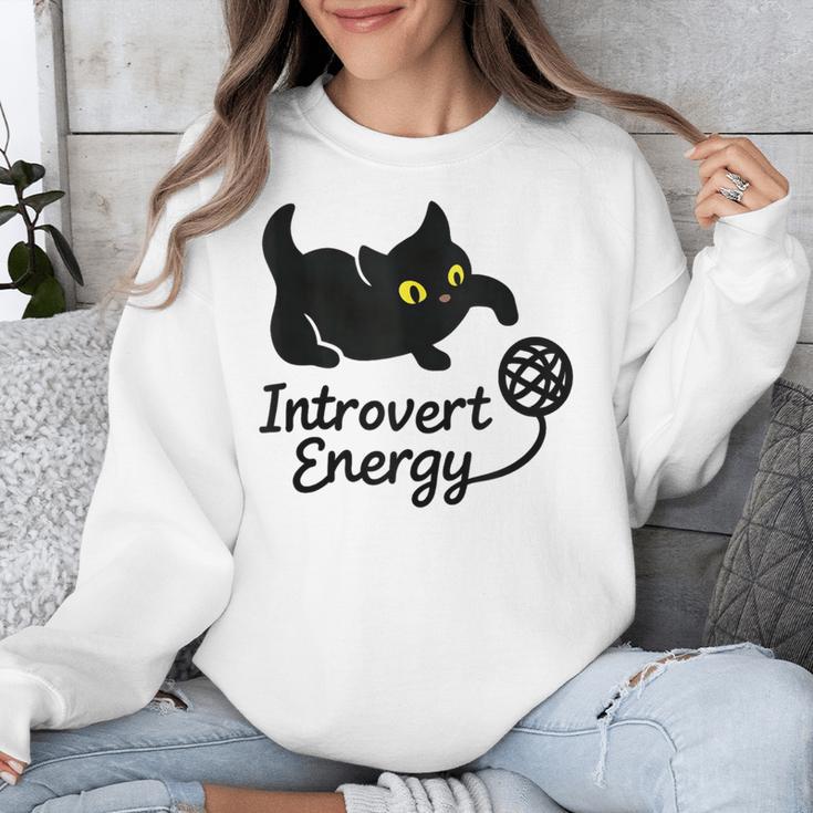 Introvert Energy Cat Love Cat Meme Unisex Sweatshirt
