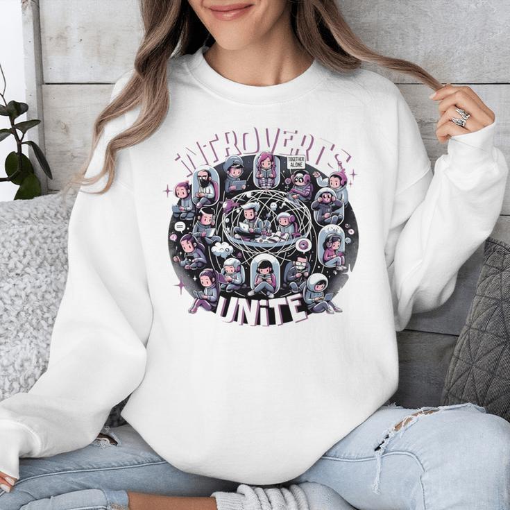 Introverts Unite Quirky Solitude Unisex Sweatshirt