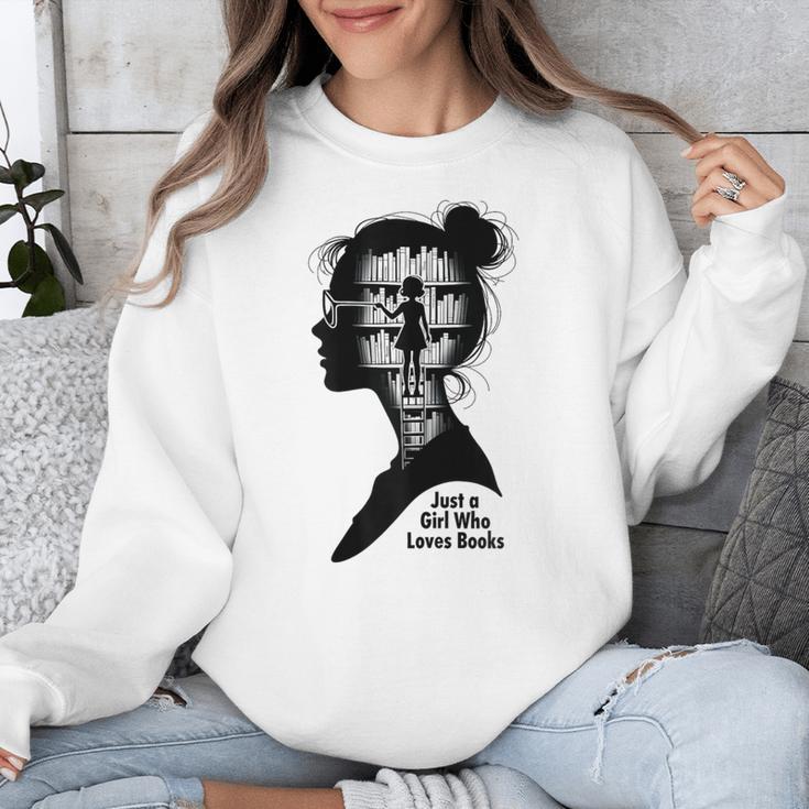 Just A Girl Who Loves Books Girls Books Lovers Unisex Sweatshirt