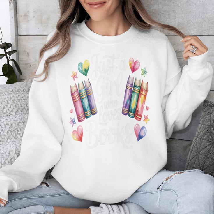 Just a Girl Who Loves Books Lover Reading Library Librarian Unisex Sweatshirt