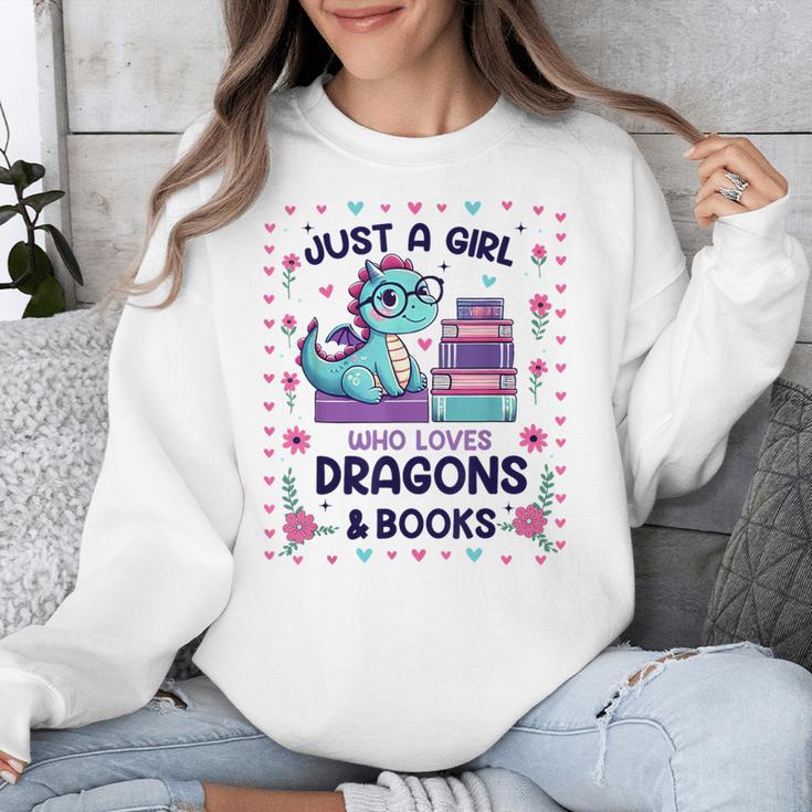Just A Girl Who Loves Dragons And Books Lover Reading Book Unisex Sweatshirt Just A Girl Who Loves Dragons And Books Lover Reading Book Unisex Sweatshirt