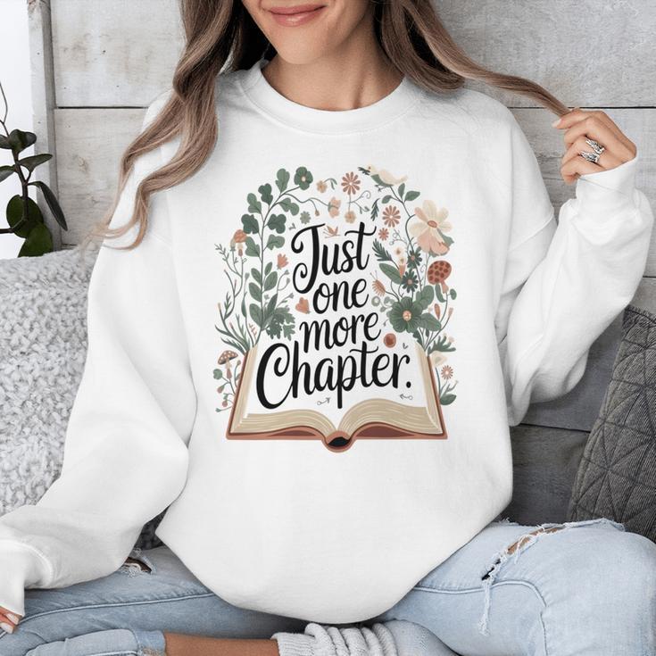 Just One More Chapter Bookish Book Reading Botanical Unisex Sweatshirt