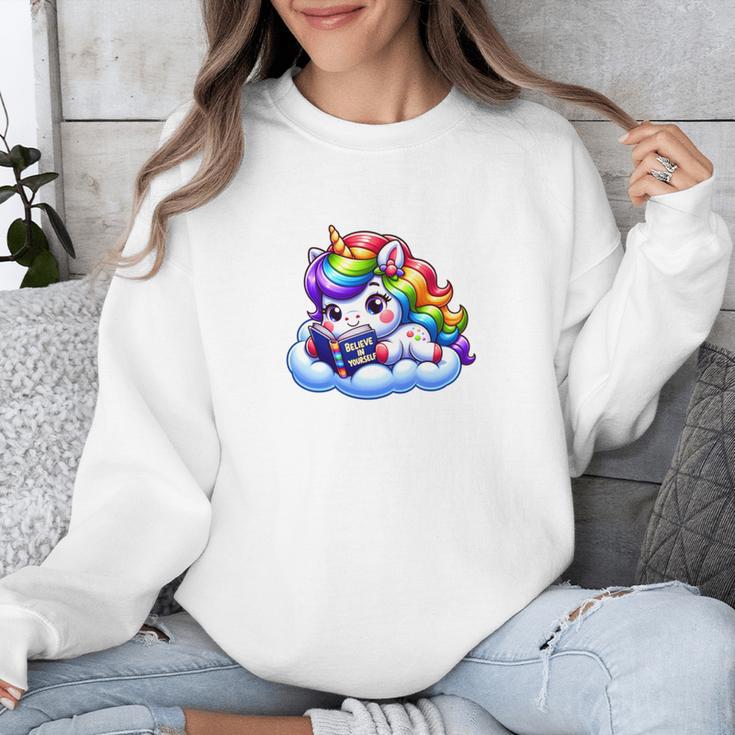 Just One More Chapter Bookish Book Unicorn Reading Book Unisex Sweatshirt