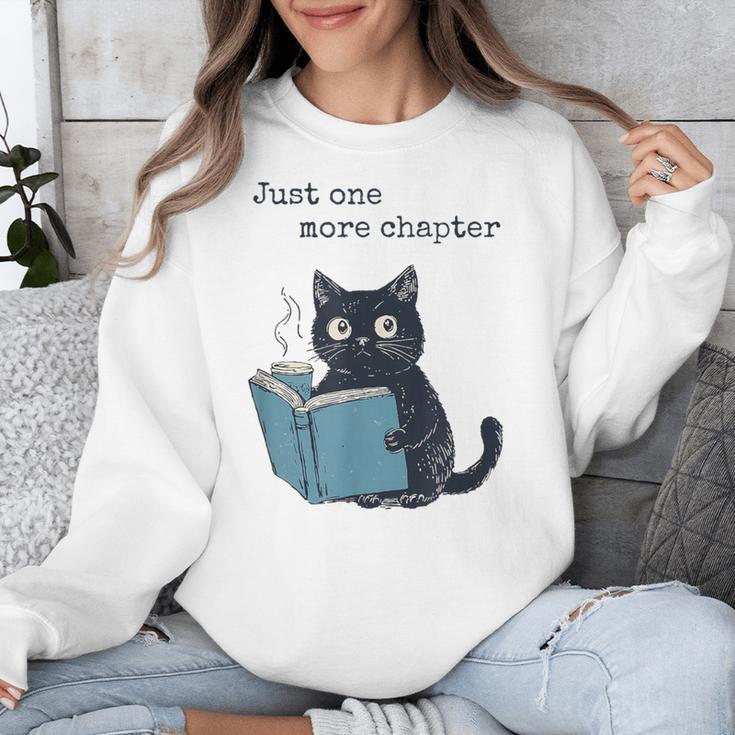 Just One More Chapter Bookworm Cat Book Lover Unisex Sweatshirt