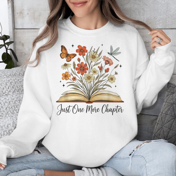 Just One More Chapter Open Book Flowers Unisex Sweatshirt
