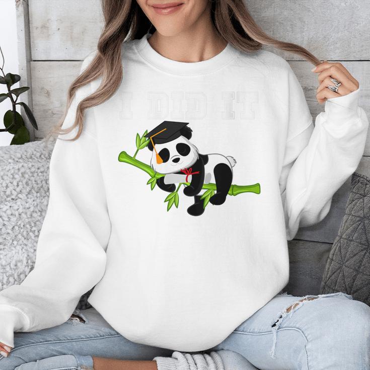 I Did It Kawaii Panda With Graduation Cap Diploma Unisex Sweatshirt
