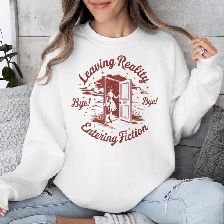 Leaving Reality Entering Fiction Book Lover Unisex Sweatshirt