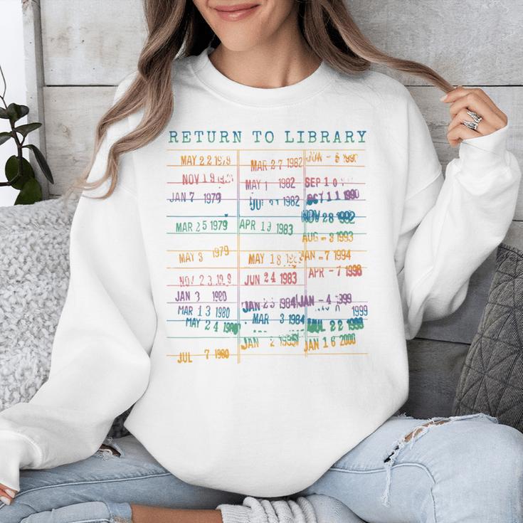 Library Card Vintage Book Due Date Bookish Rainbow Reading Unisex Sweatshirt Library Card Vintage Book Due Date Bookish Rainbow Reading Unisex Sweatshirt