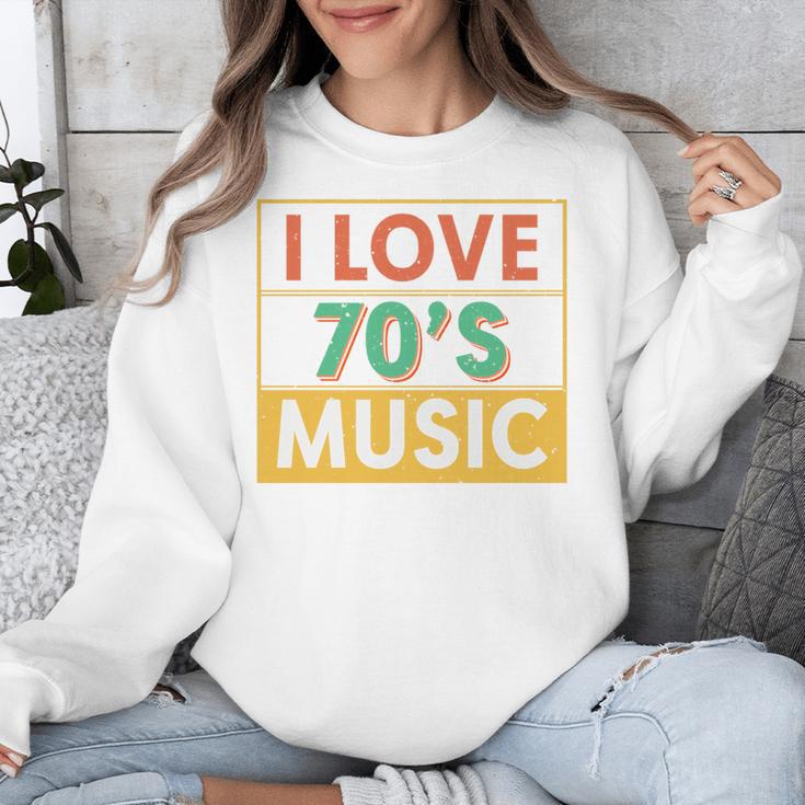 I Love 70's Music Retro Style Nostalgia Vibe 1970 70's Party Premium Tri-Blend Unisex Sweatshirt