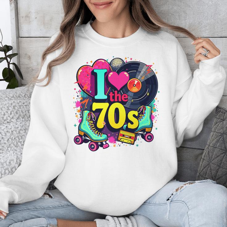 I Love The 70s Vintage Cassette Roller Vinyl Nostalgia 70s Premium Tri-Blend Unisex Sweatshirt
