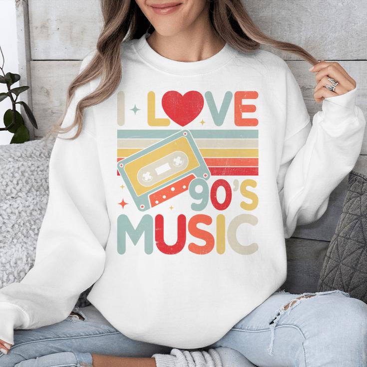 I Love 90's Music Retro Style Nostalgia Cassette 1990s Party Premium Tri-Blend Unisex Sweatshirt