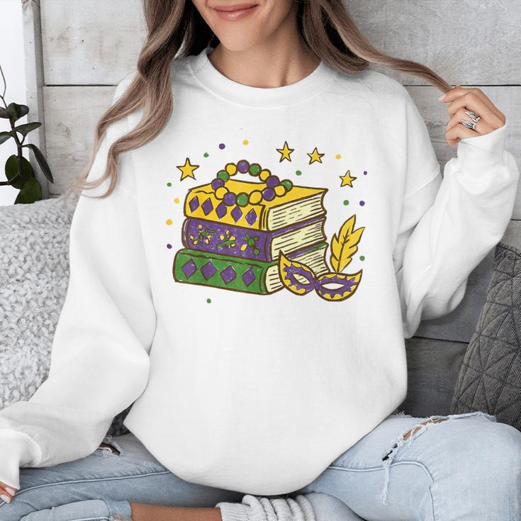 Mardi Gras Book Lover Reading Reader Men Women Kids Unisex Sweatshirt