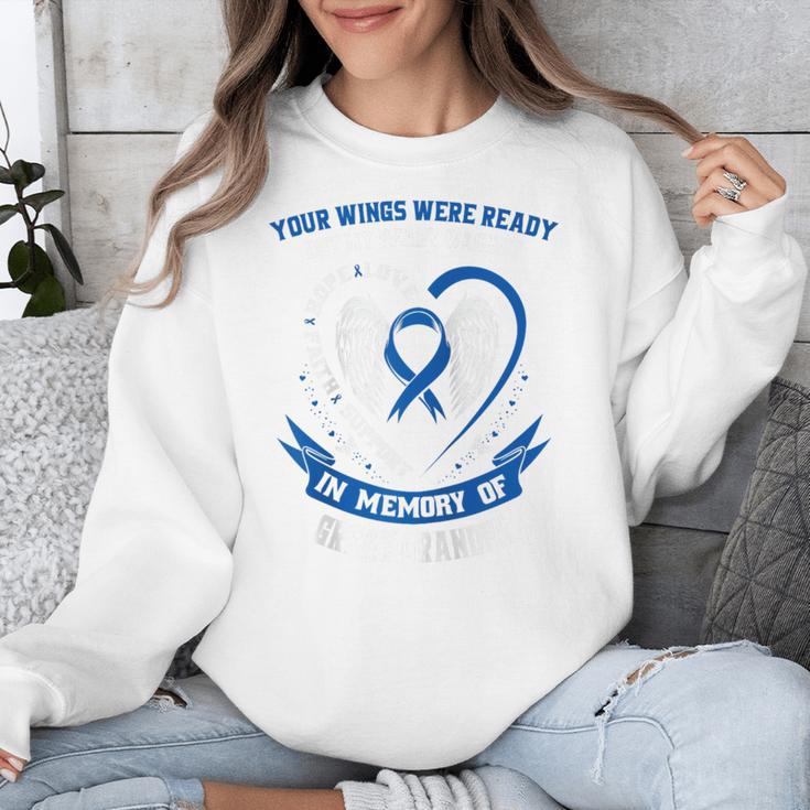 In Memory Of Great Grandpa Colon Cancer Awareness Memorial Raglan Baseball Tee Unisex Sweatshirt