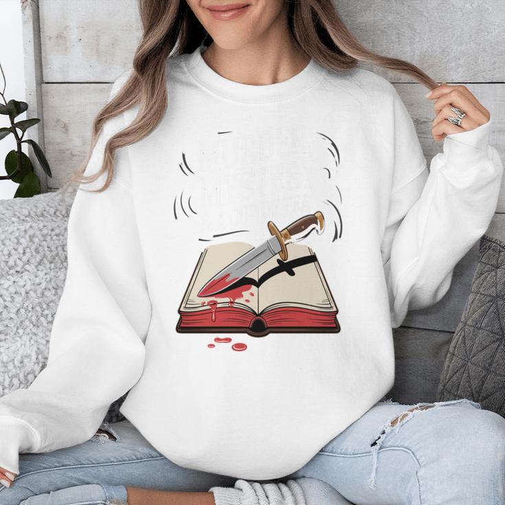 Murder Mystery And a Cup Of Tea Book Humor Unisex Sweatshirt